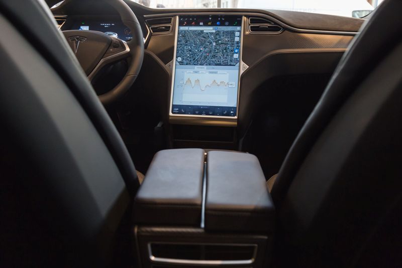 Interior of Tesla Model S 90D car